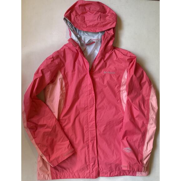 Women's Columbia "Arcadia" Omni-Tech Pink Waterproof Rain Jacket - Medium - Picture 1 of 9